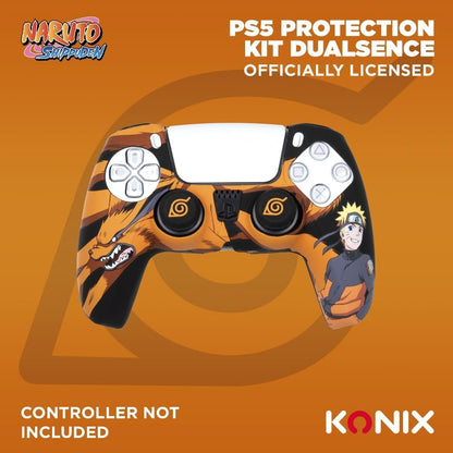 Naruto Shippuden Silicone Case for Dualsense PS5 Controller - Thumb Rest - Kurama/Kyûbi and Naruto - Black