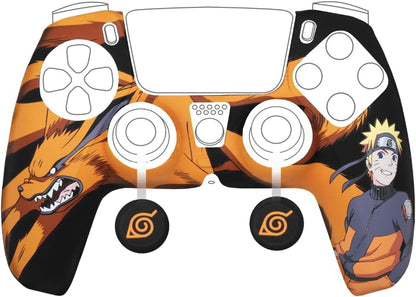 Naruto Shippuden Silicone Case for Dualsense PS5 Controller - Thumb Rest - Kurama/Kyûbi and Naruto - Black
