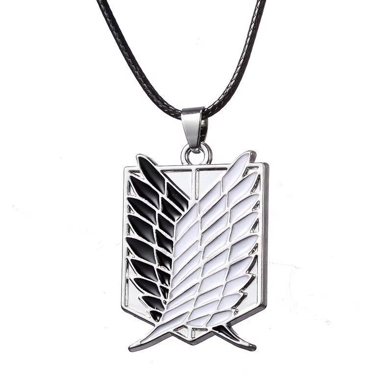 1 Pair Anime Attack on Titan Wings of Freedom Investigator Logo Alloy Pendant Jewelry Necklace Party Accessories