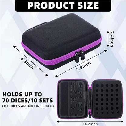New Hot Dnd Tray Handheld Dice Case Bag for Dungeons & Dragons Board Games Carrying Cover with Partition 70-Hole Dice Package