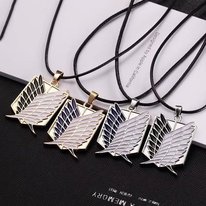1 Pair Anime Attack on Titan Wings of Freedom Investigator Logo Alloy Pendant Jewelry Necklace Party Accessories