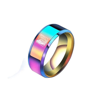 Anime Trendy Charm Attack on Titan Investigation Corps Logo Ring Wings of Freedom Rings Levi Mikasa Ackerman Party Jewelry
