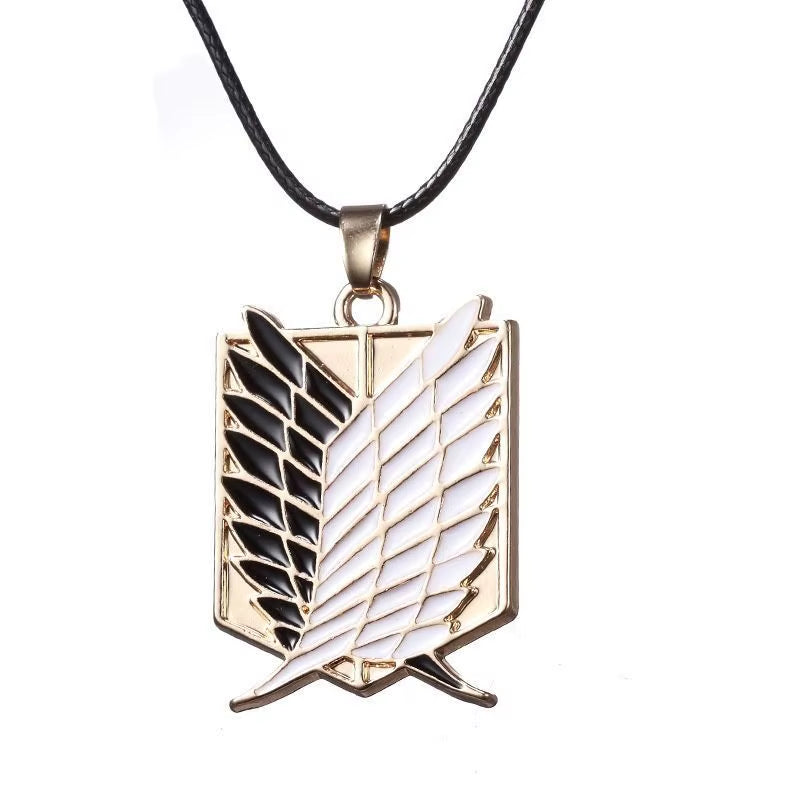 1 Pair Anime Attack on Titan Wings of Freedom Investigator Logo Alloy Pendant Jewelry Necklace Party Accessories
