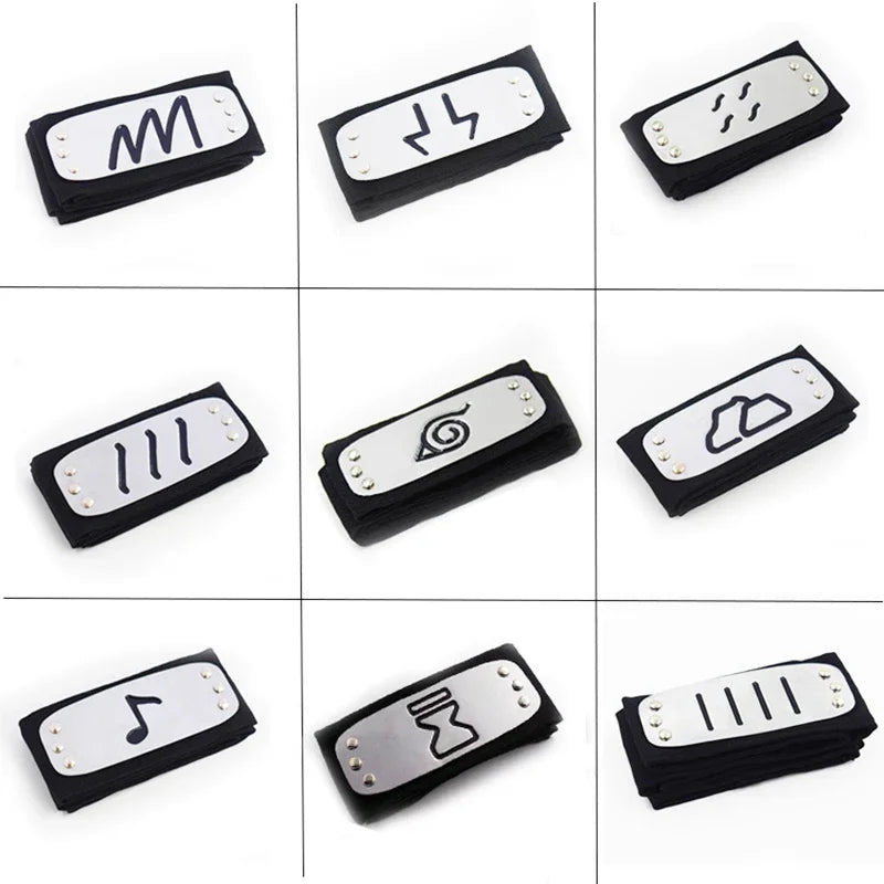 Naruto Shippuden Anime Cosplay Forehead Headband Uzumaki Uchiha Sasuke Kakashi Action Figurs Headband Toys Model Cos Juguetes