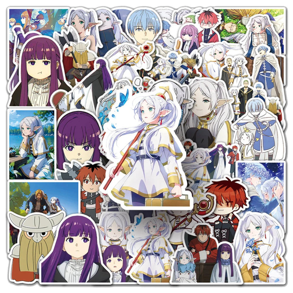 50Pcs Frieren beyond Journeys End Anime Stickers Himmel Frieren Sticker Waterproof Fern Stark Eisen Heiter Cartoon Decals