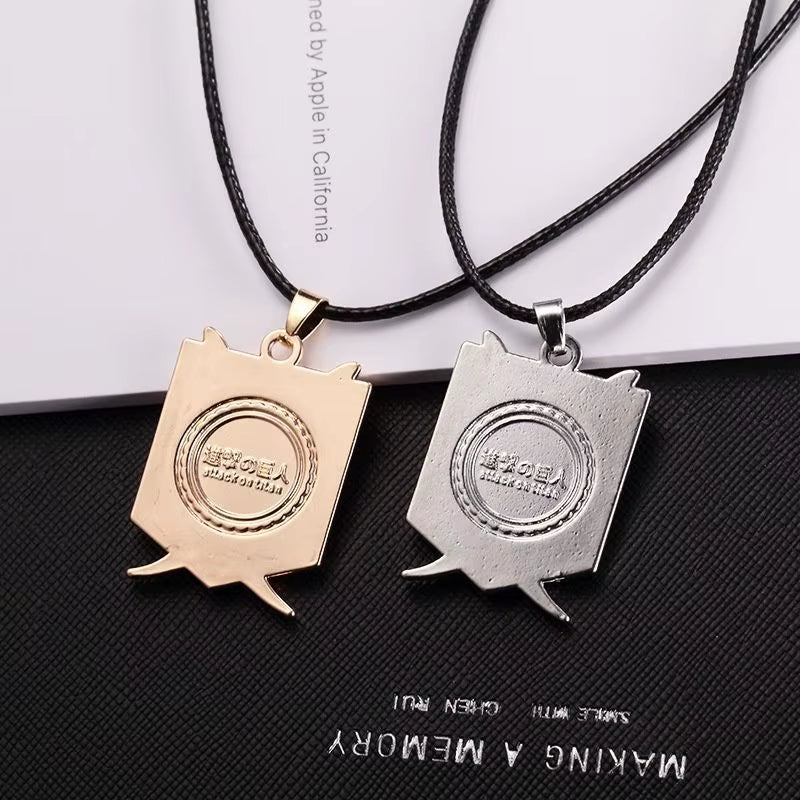 1 Pair Anime Attack on Titan Wings of Freedom Investigator Logo Alloy Pendant Jewelry Necklace Party Accessories