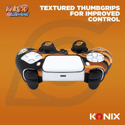 Naruto Shippuden Silicone Case for Dualsense PS5 Controller - Thumb Rest - Kurama/Kyûbi and Naruto - Black