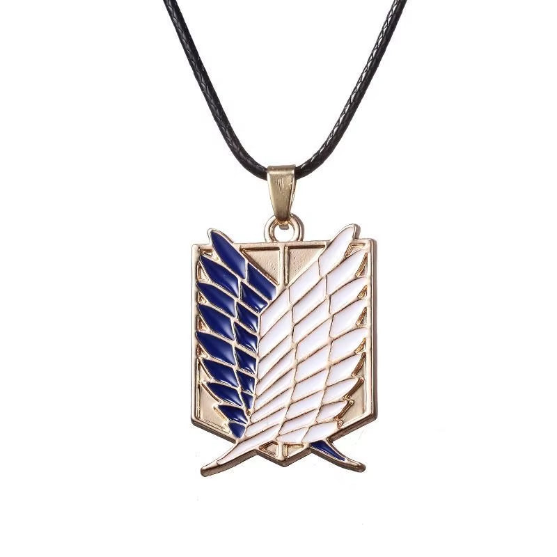 1 Pair Anime Attack on Titan Wings of Freedom Investigator Logo Alloy Pendant Jewelry Necklace Party Accessories
