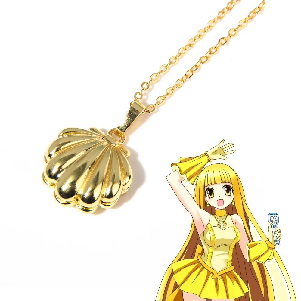 Anime Mermaid Melody Shell Pearl Locket Pendant Necklace for Woman Sweet Party Wedding Jewelry Choker Gift for Her