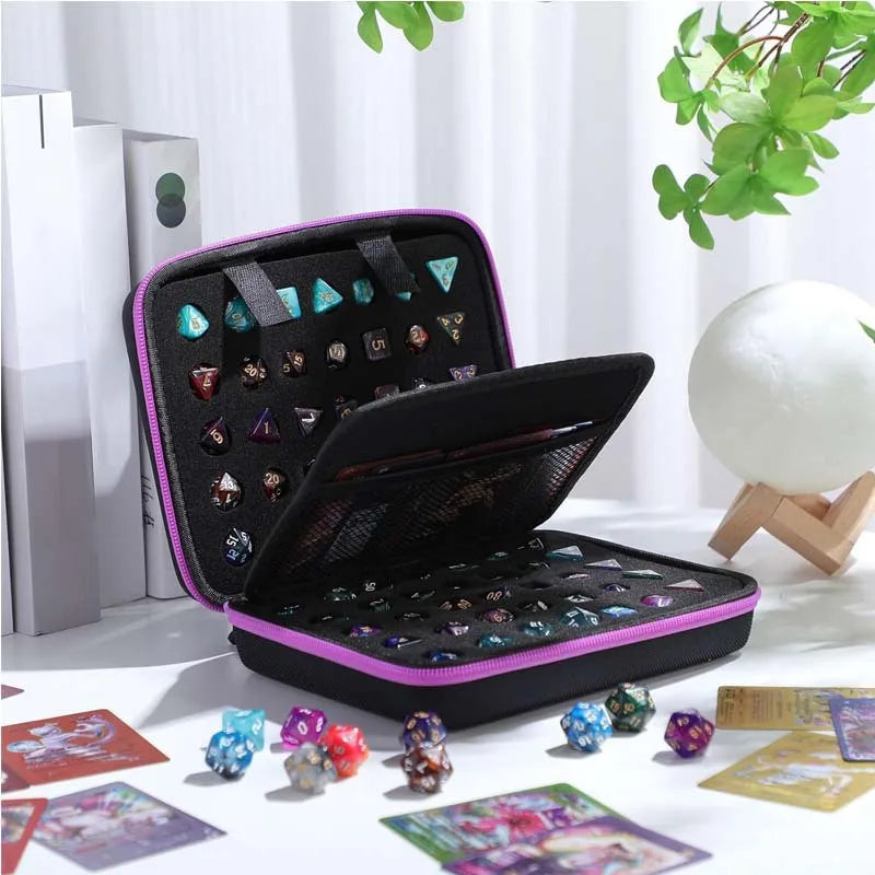New Hot Dnd Tray Handheld Dice Case Bag for Dungeons & Dragons Board Games Carrying Cover with Partition 70-Hole Dice Package