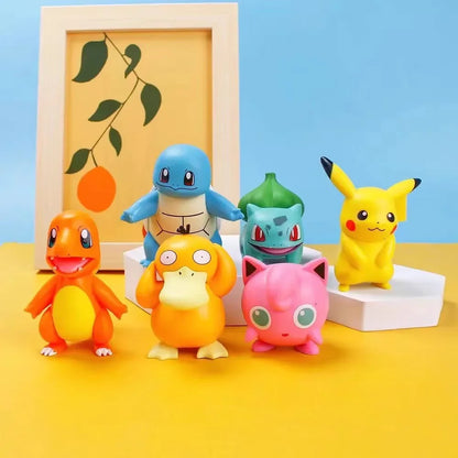 13Pcs/Set Pokemon Cake Anime Figure Pikachu Party Happy Birthday Pokemon Cake Decoration Supplies Ornaments Boy Kids Gift