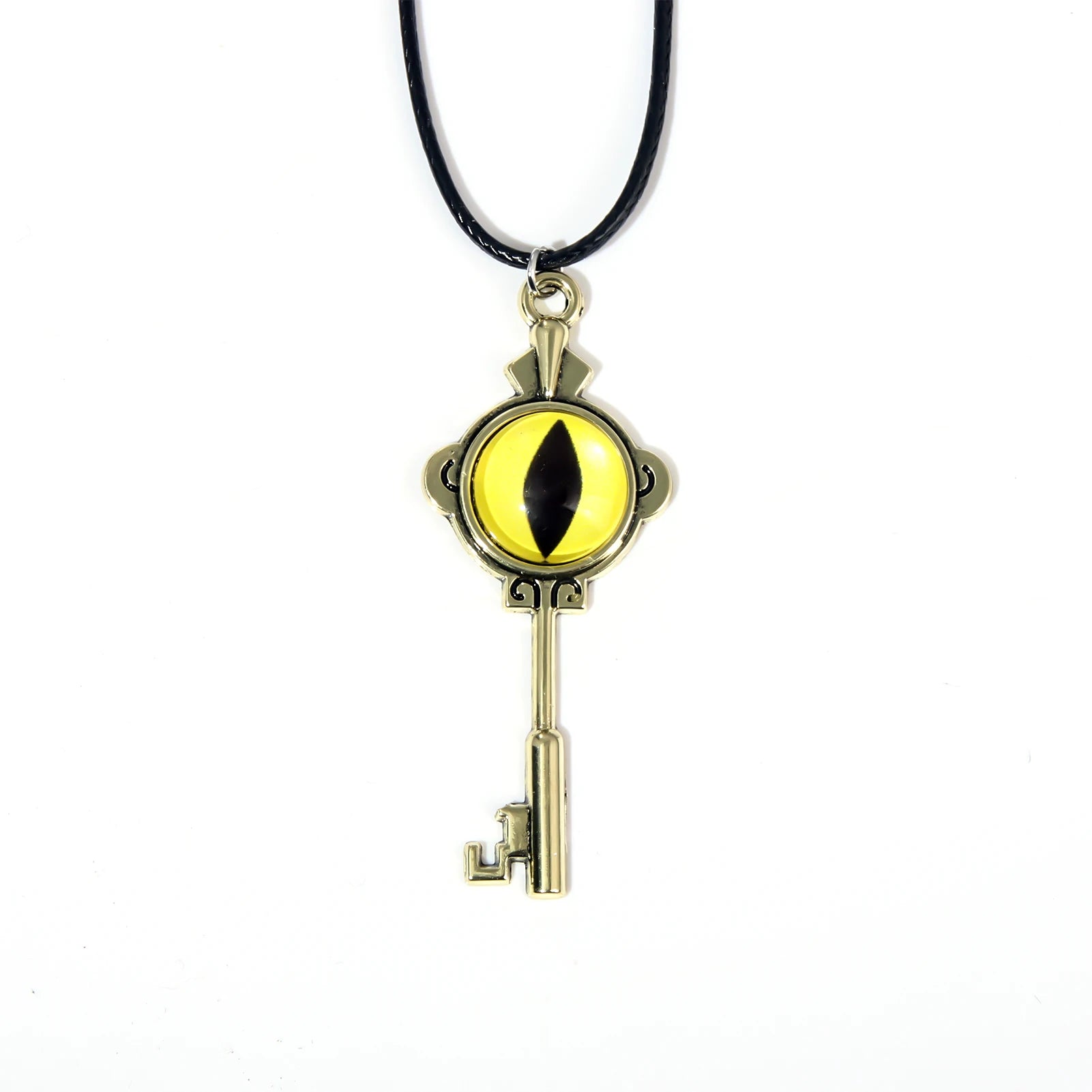 Anime the Owl House Necklace Amity Portal Key Retro Gold Color Eye Pendant Necklace for Women Men Jewelry Accessories