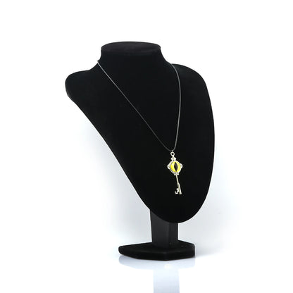 Anime the Owl House Necklace Amity Portal Key Retro Gold Color Eye Pendant Necklace for Women Men Jewelry Accessories