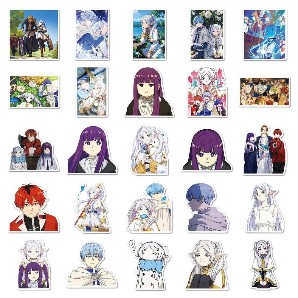 50Pcs Frieren beyond Journeys End Anime Stickers Himmel Frieren Sticker Waterproof Fern Stark Eisen Heiter Cartoon Decals
