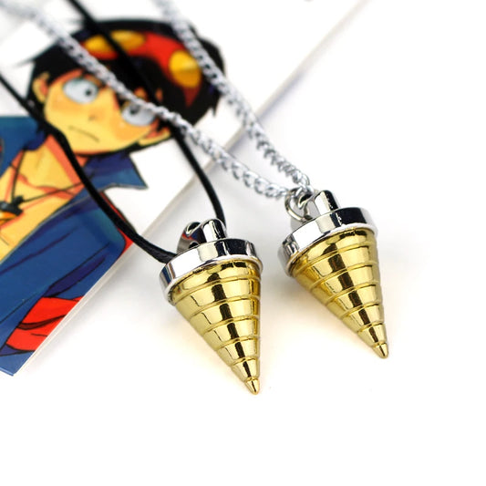 Anime Tengen Toppa Gurren-Lagann Necklaces Simon Ganman Spiral Pendant Necklace for Women Men Hold Accessories Jewelry Decor