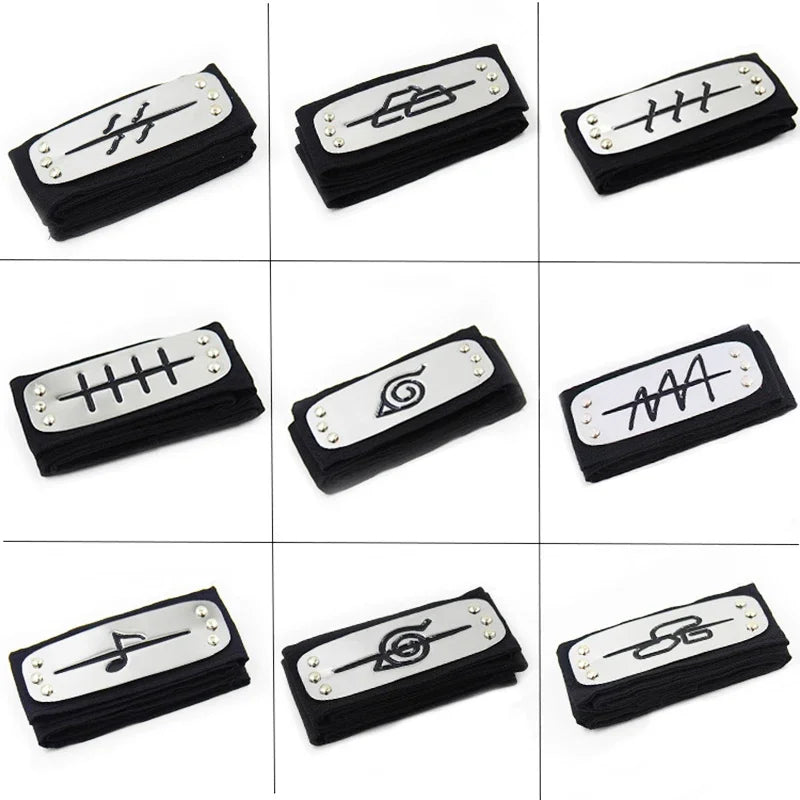 Naruto Shippuden Anime Cosplay Forehead Headband Uzumaki Uchiha Sasuke Kakashi Action Figurs Headband Toys Model Cos Juguetes
