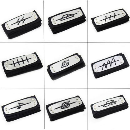 Naruto Shippuden Anime Cosplay Forehead Headband Uzumaki Uchiha Sasuke Kakashi Action Figurs Headband Toys Model Cos Juguetes