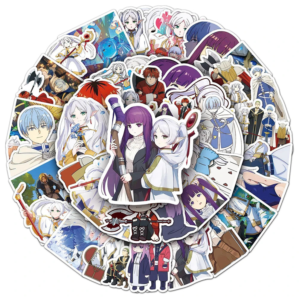 50Pcs Frieren beyond Journeys End Anime Stickers Himmel Frieren Sticker Waterproof Fern Stark Eisen Heiter Cartoon Decals