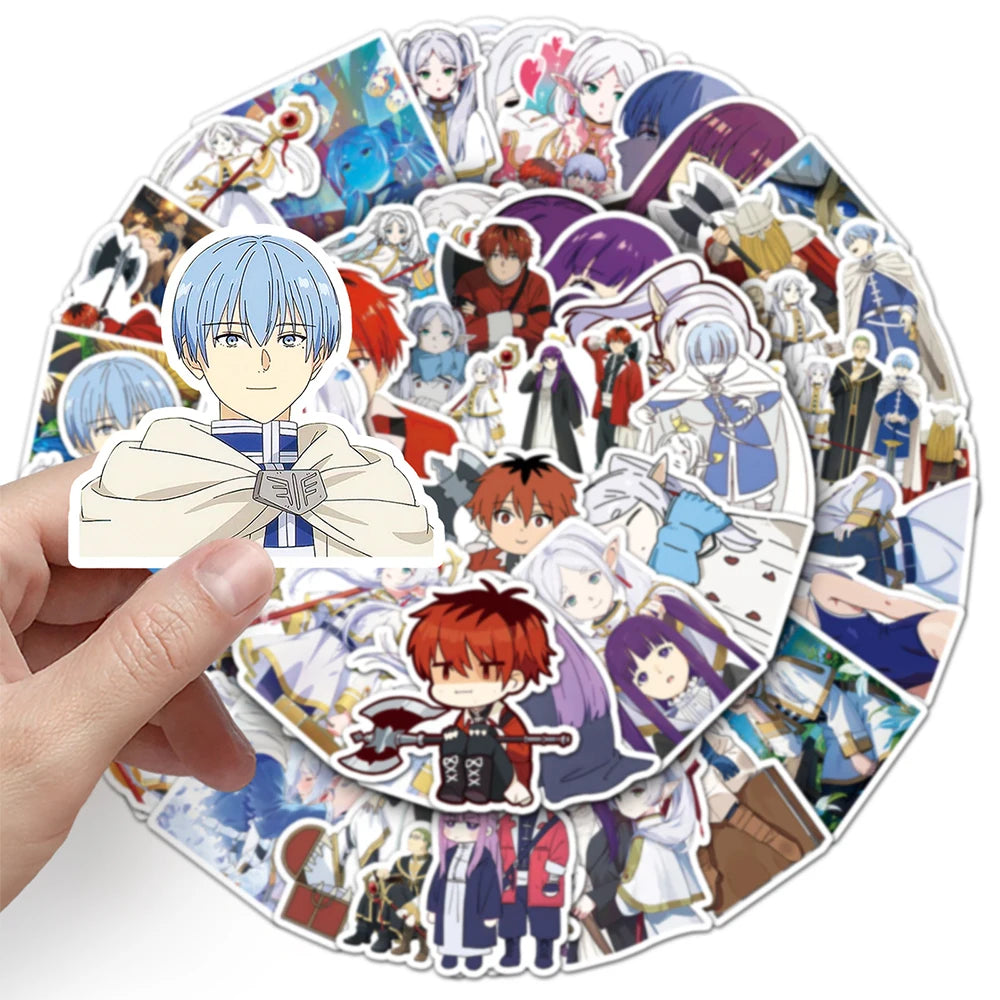 50Pcs Frieren beyond Journeys End Anime Stickers Himmel Frieren Sticker Waterproof Fern Stark Eisen Heiter Cartoon Decals