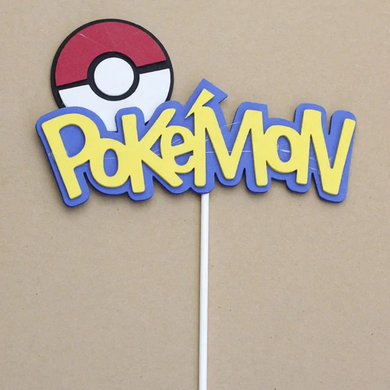 13Pcs/Set Pokemon Cake Anime Figure Pikachu Party Happy Birthday Pokemon Cake Decoration Supplies Ornaments Boy Kids Gift