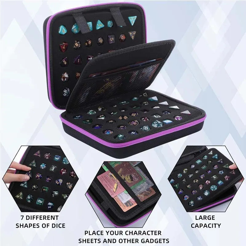 New Hot Dnd Tray Handheld Dice Case Bag for Dungeons & Dragons Board Games Carrying Cover with Partition 70-Hole Dice Package