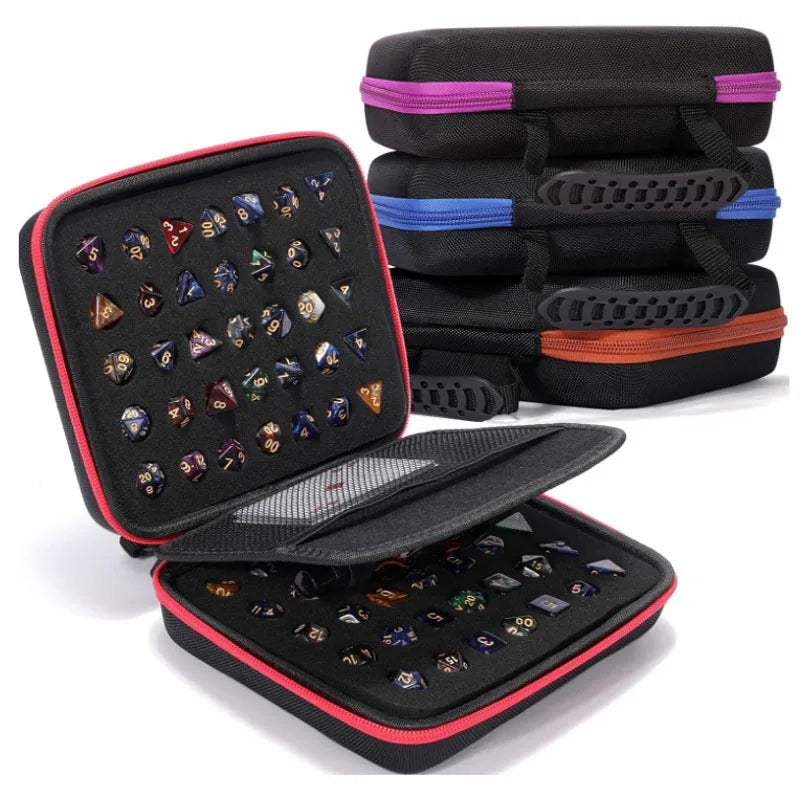 New Hot Dnd Tray Handheld Dice Case Bag for Dungeons & Dragons Board Games Carrying Cover with Partition 70-Hole Dice Package
