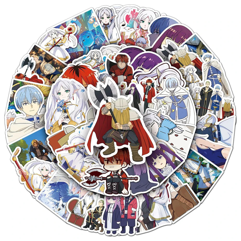50Pcs Frieren beyond Journeys End Anime Stickers Himmel Frieren Sticker Waterproof Fern Stark Eisen Heiter Cartoon Decals